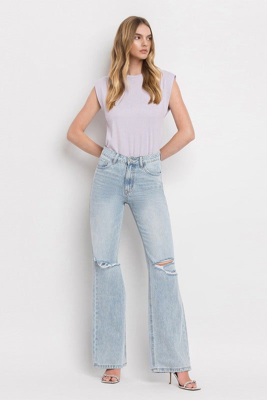 The Laina Vintage High Rise Flare Denim Light Wash Tall