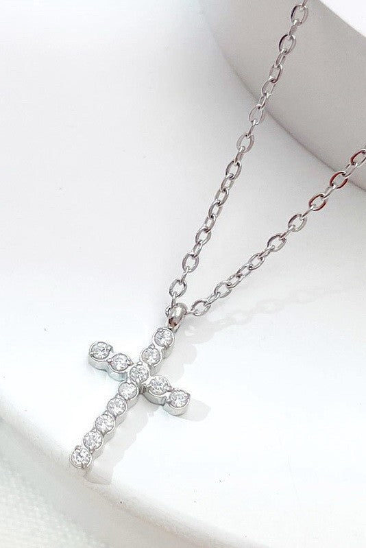 Delicate Cross Stainless Necklace Silver