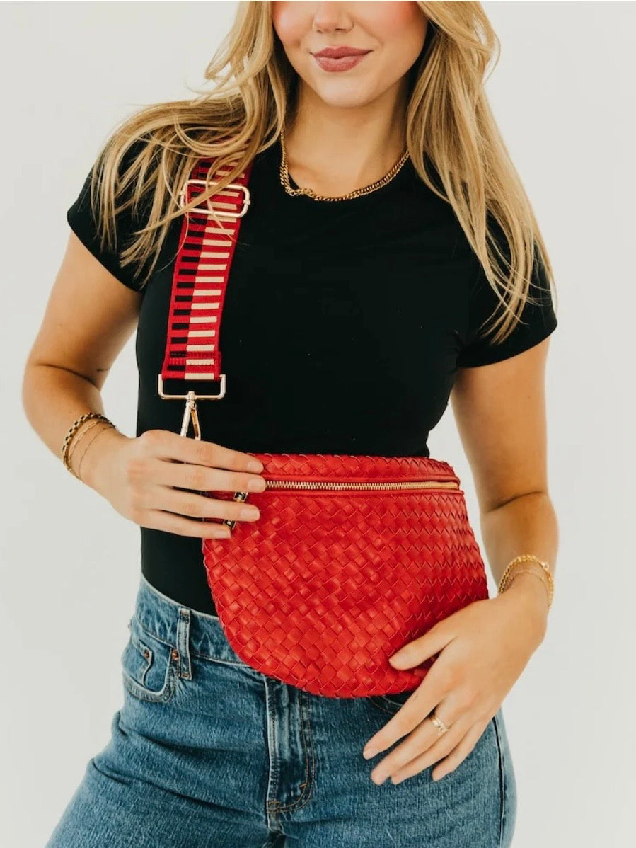 The Westlyn Woven Bum Bag Cherry Red