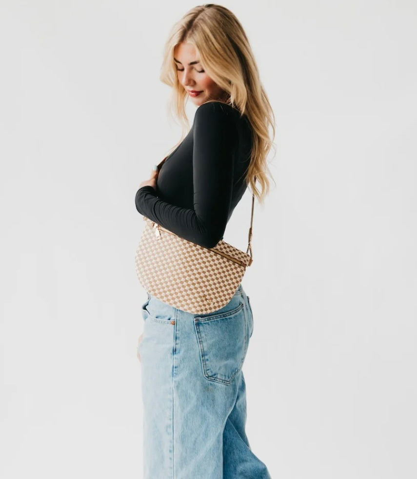 The Westlyn Woven Bum Bag Checkered Tan
