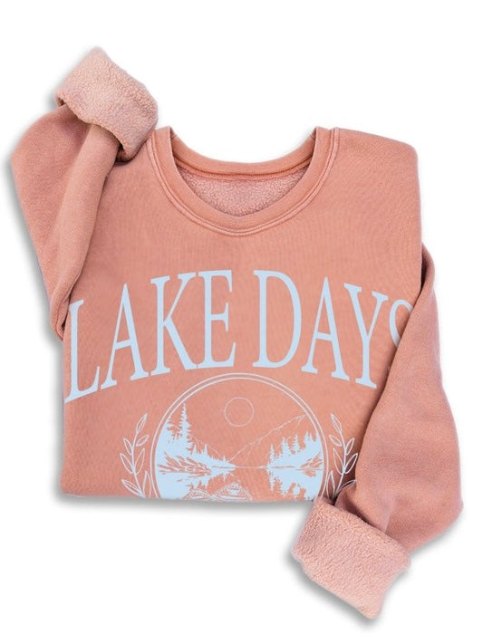 Lake Days Mineral Wash Sweatshirt Peach