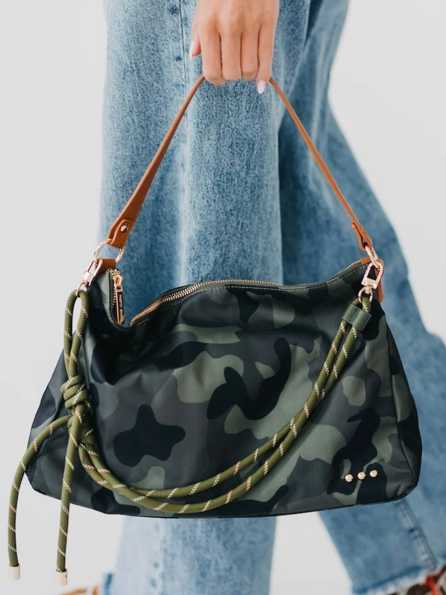The Nikki Nylon Slouchy Shoulder Bag Camouflage