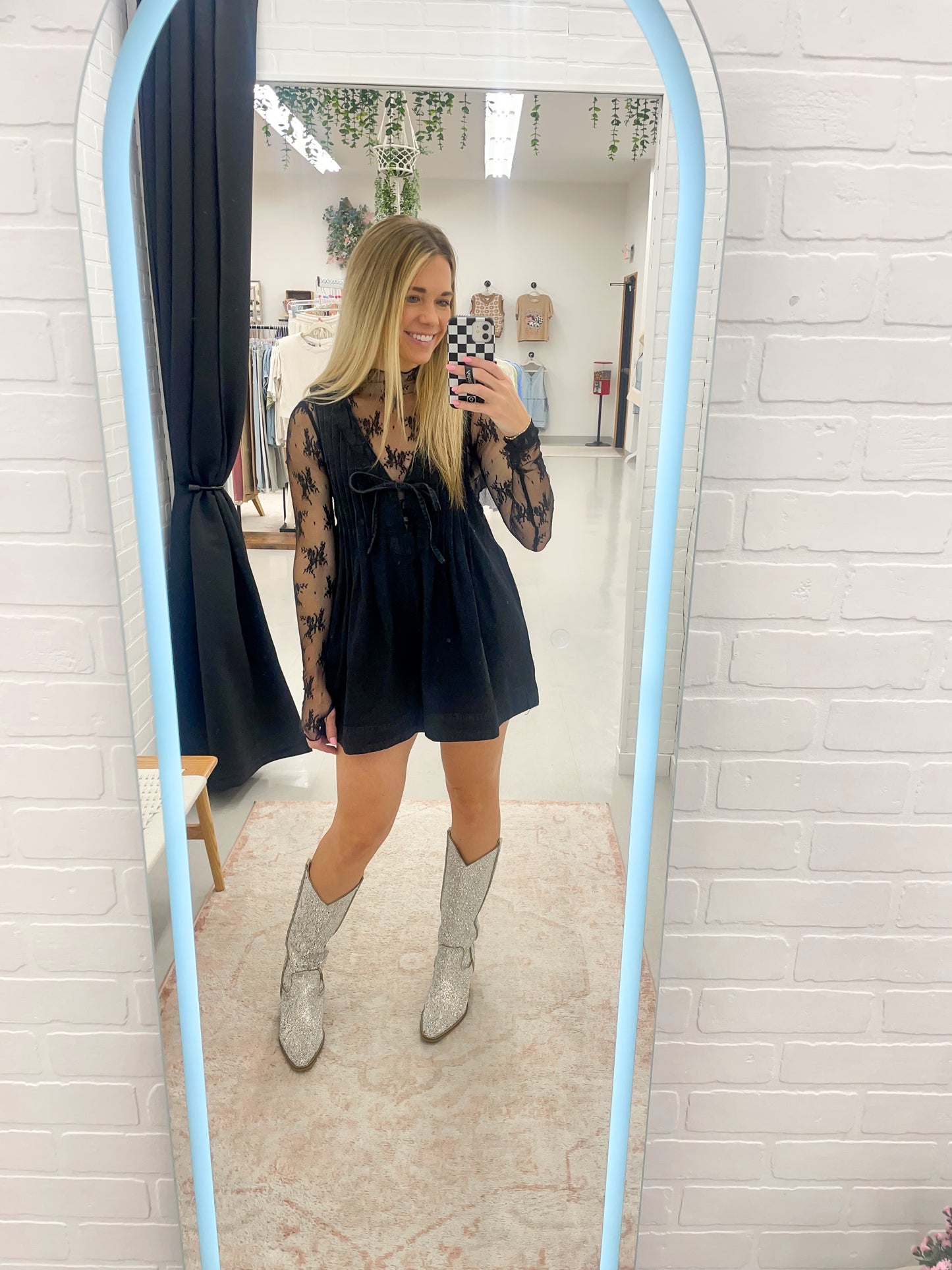 Alice On Broadway Silver Rhinestone Western Boots