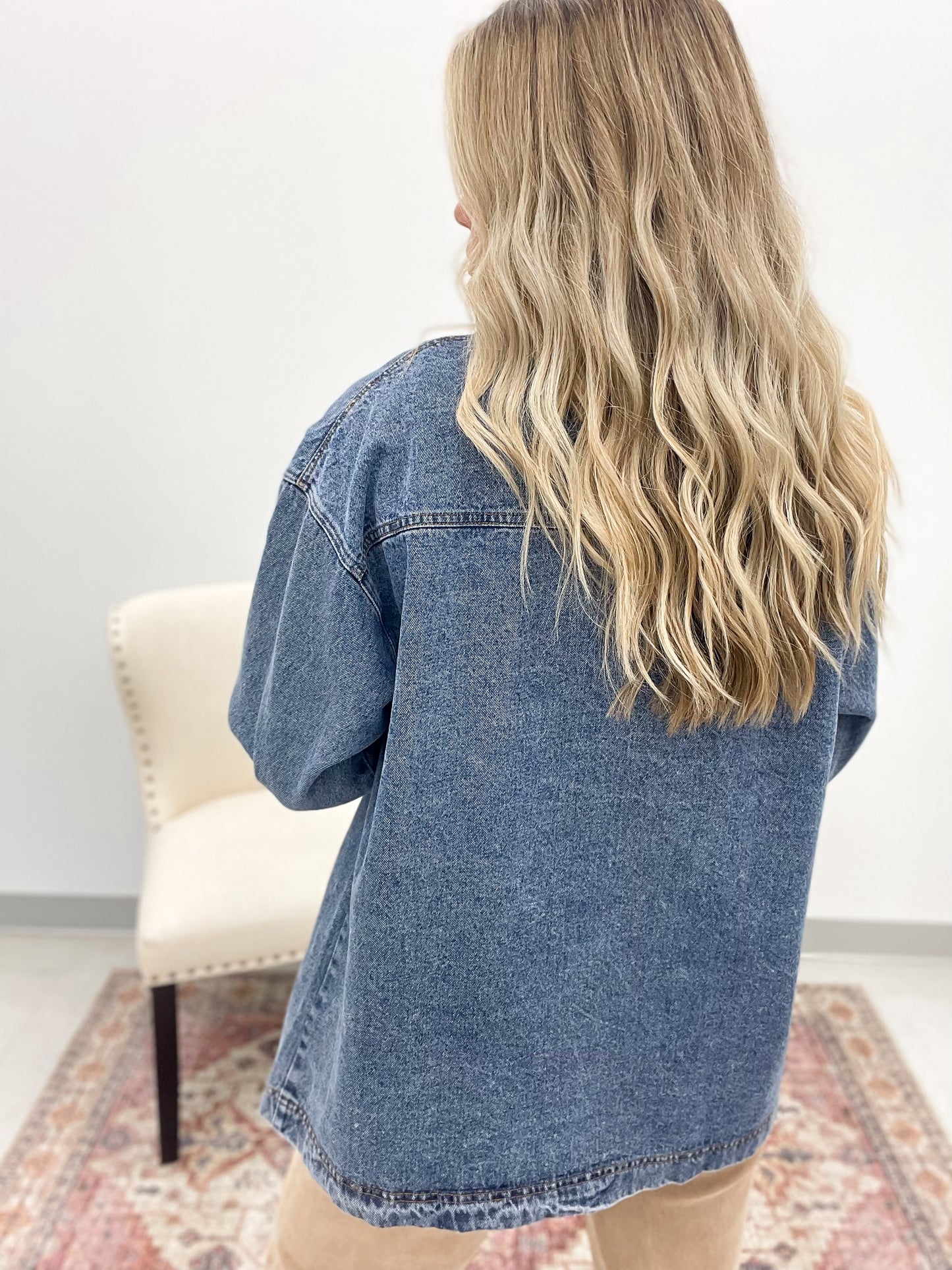 Saddle Up Stud Detail Denim Barn Jacket