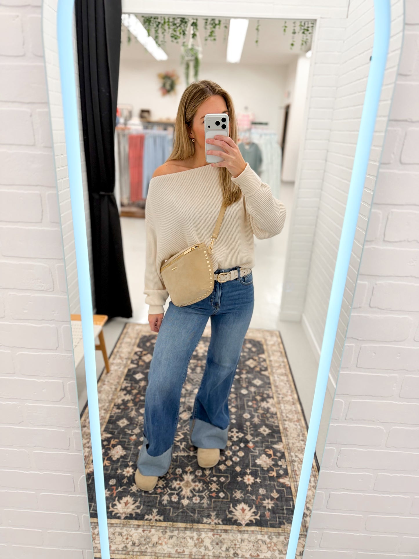 Hidden Happi High Rise Cuffed Comfort Flare Jeans