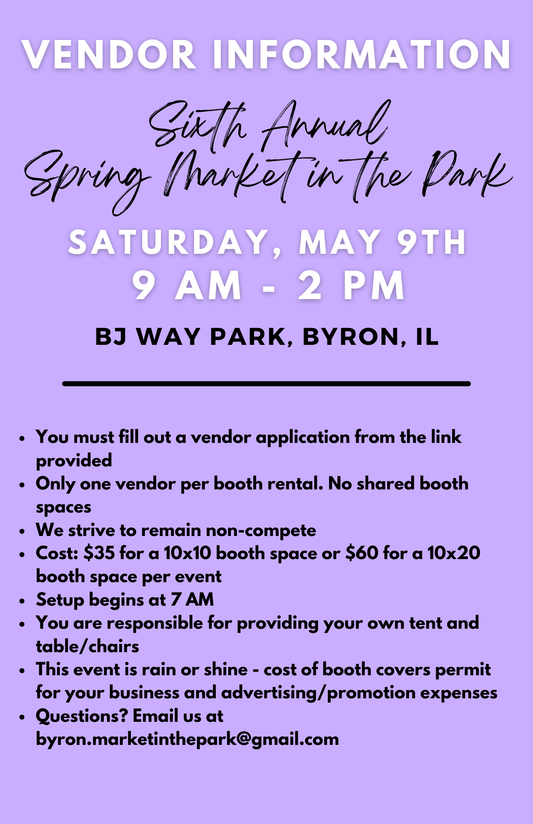 2026 Spring Market in the Park Booth Reservation