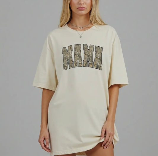 MAMA Camouflage Crewneck Tee Cream S-2X