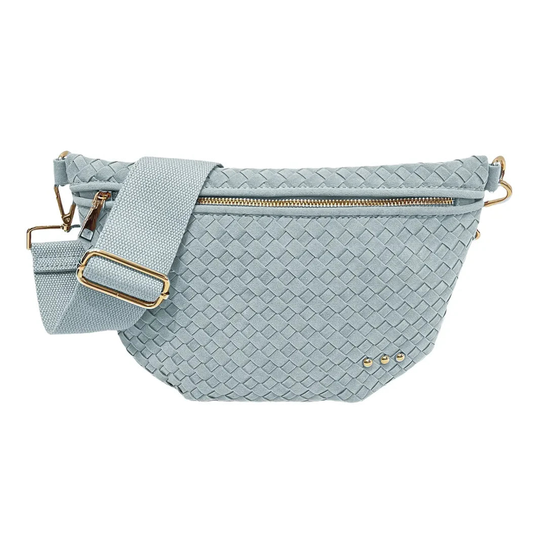 Westlyn Suede Woven Bag Light Blue