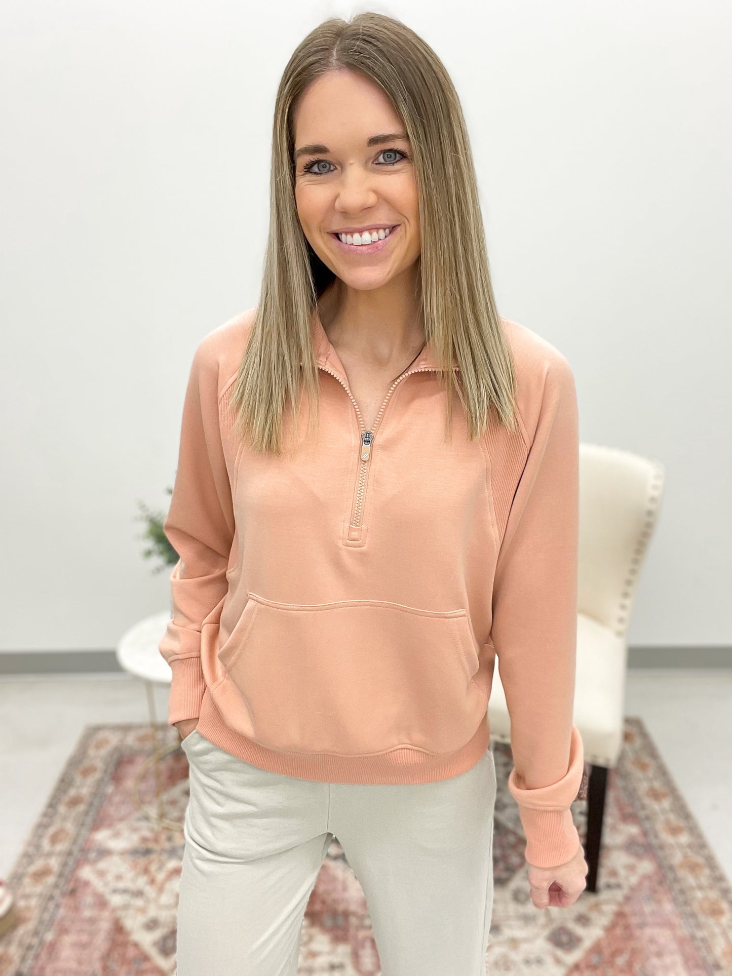 The Angie Pullover Soft Peach