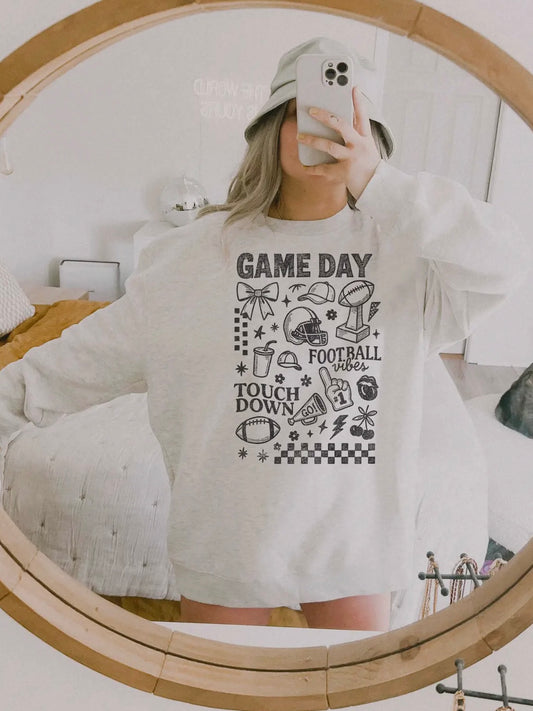 Game Day Oversized Crewneck Sweatshirt Ash Gray