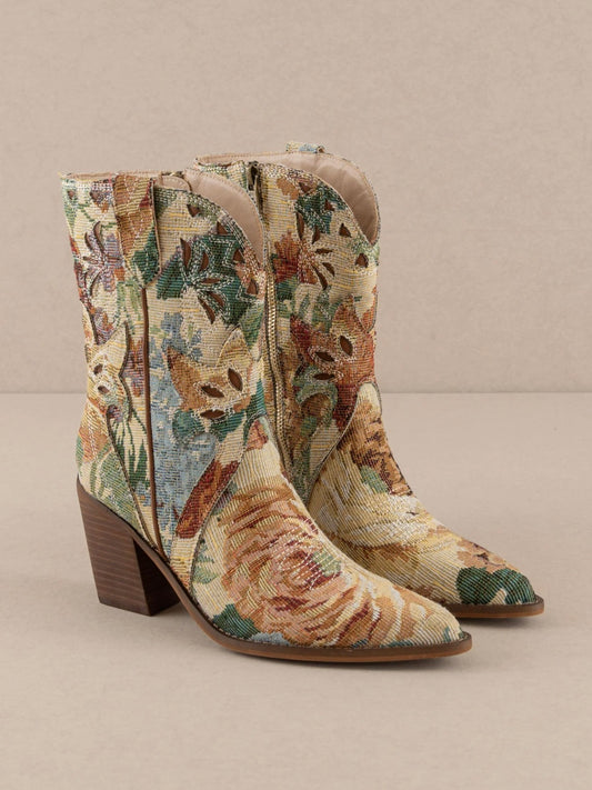 The Sorrel Floral Tapestry Western Boots