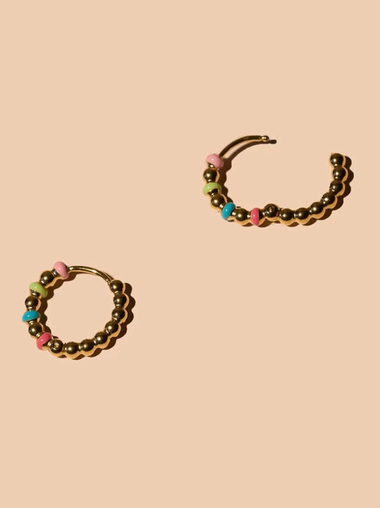 Dippin Dots 18K Gold Plated Hoop Earrings