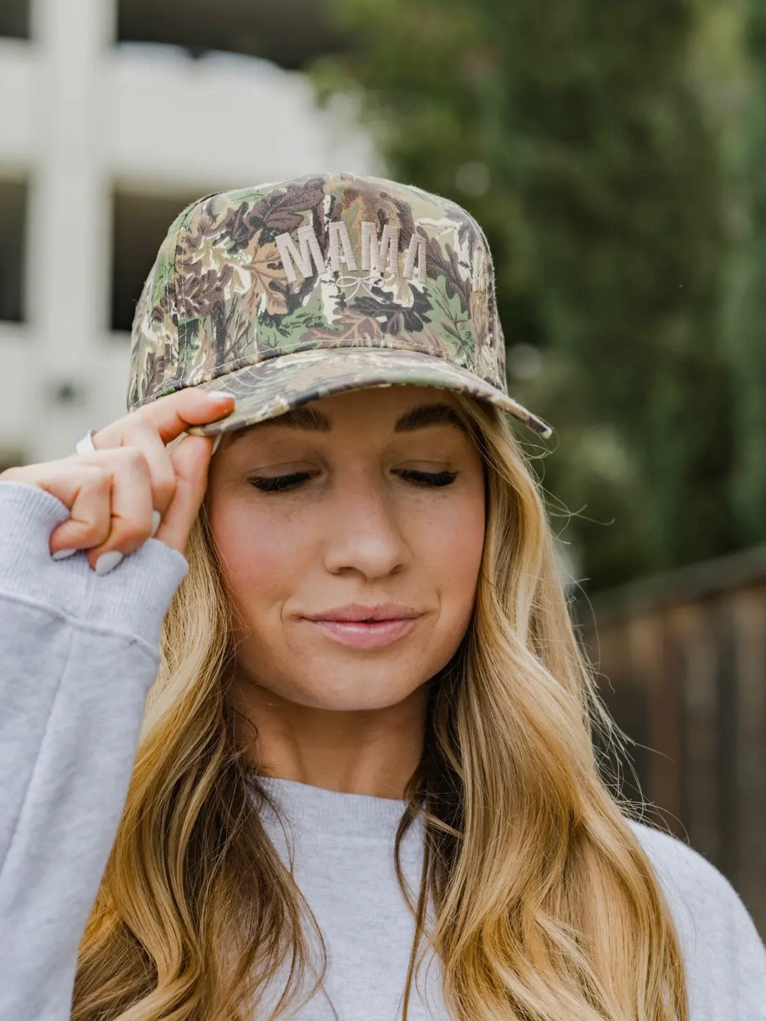 Mama Bow Camo Embroidered Hat