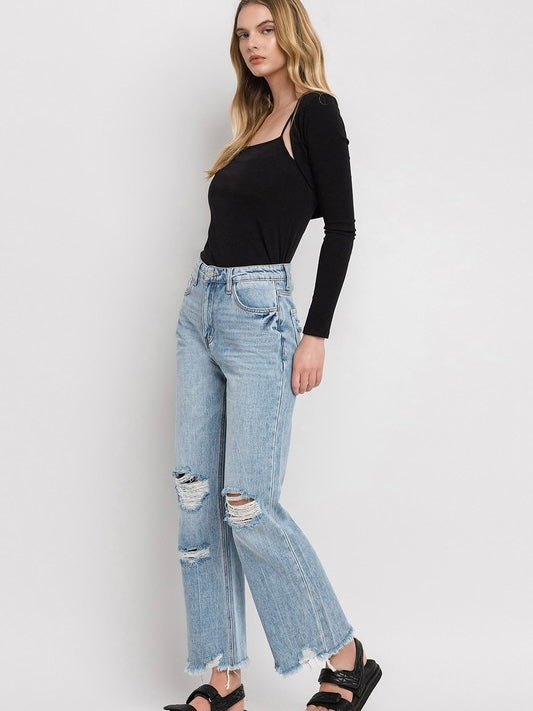 The Crystal 90's Super High Rise Vintage Flare Denim