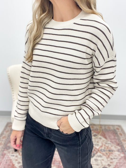 The Ely Sweater Cream Chocolate