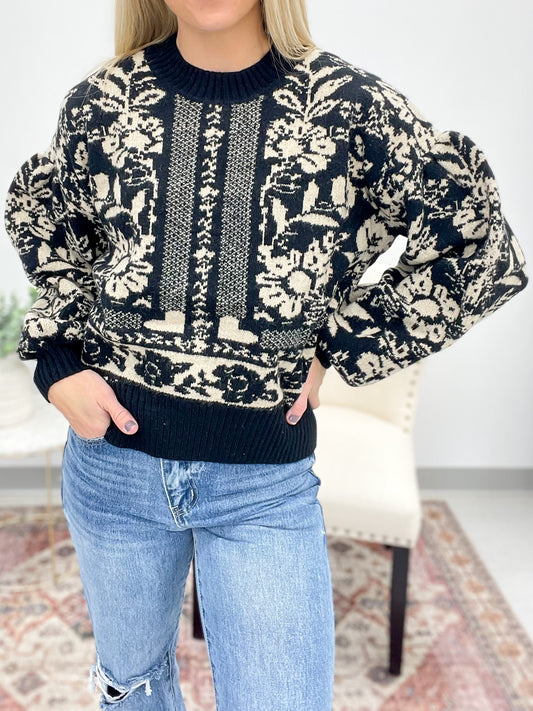 Made For This Floral Sweater Black