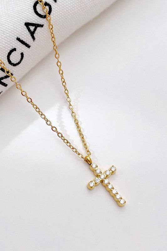 Delicate Cross Stainless Necklace Gold