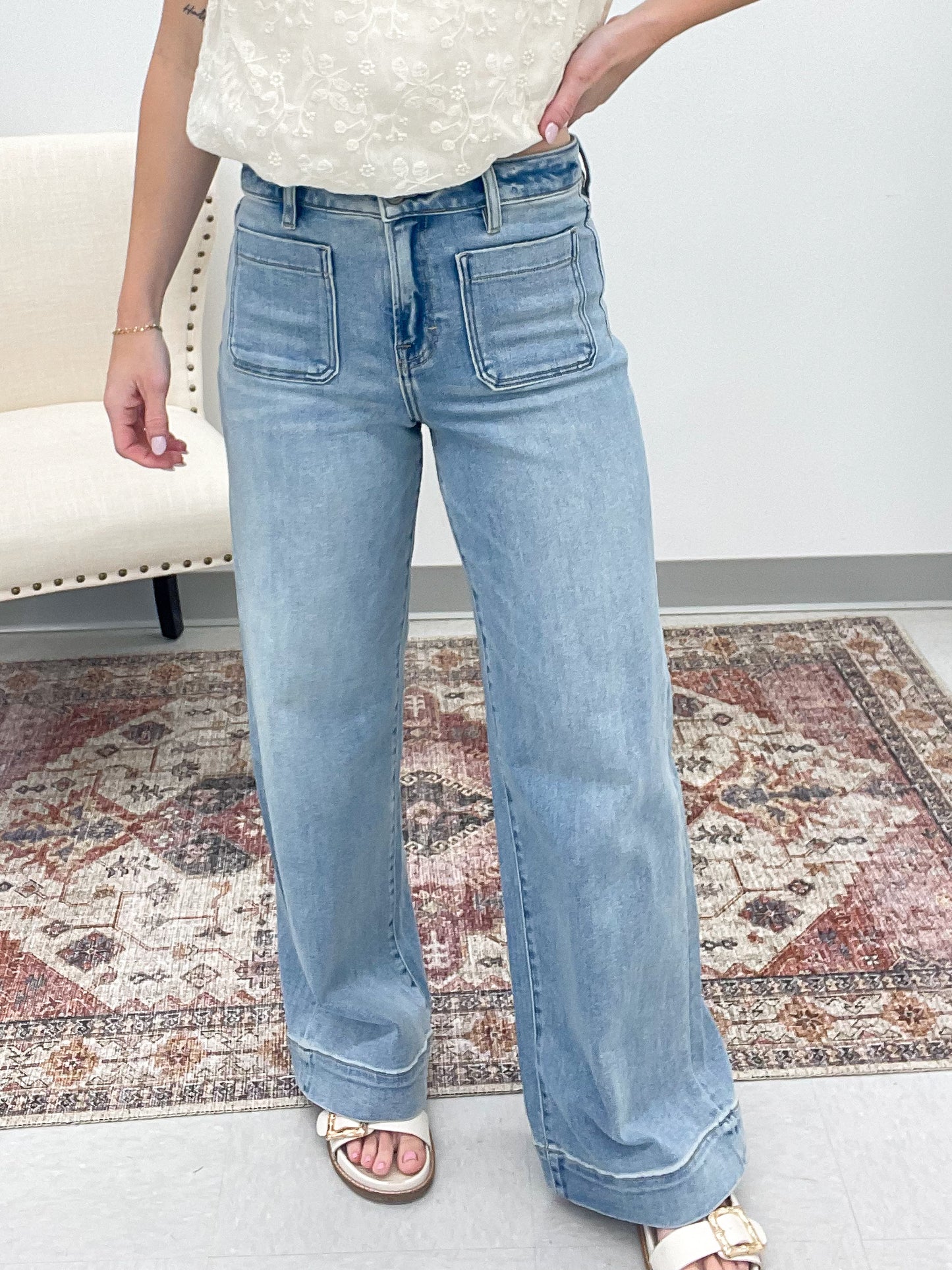 Hidden Nori Wide Leg Jeans Medium Wash