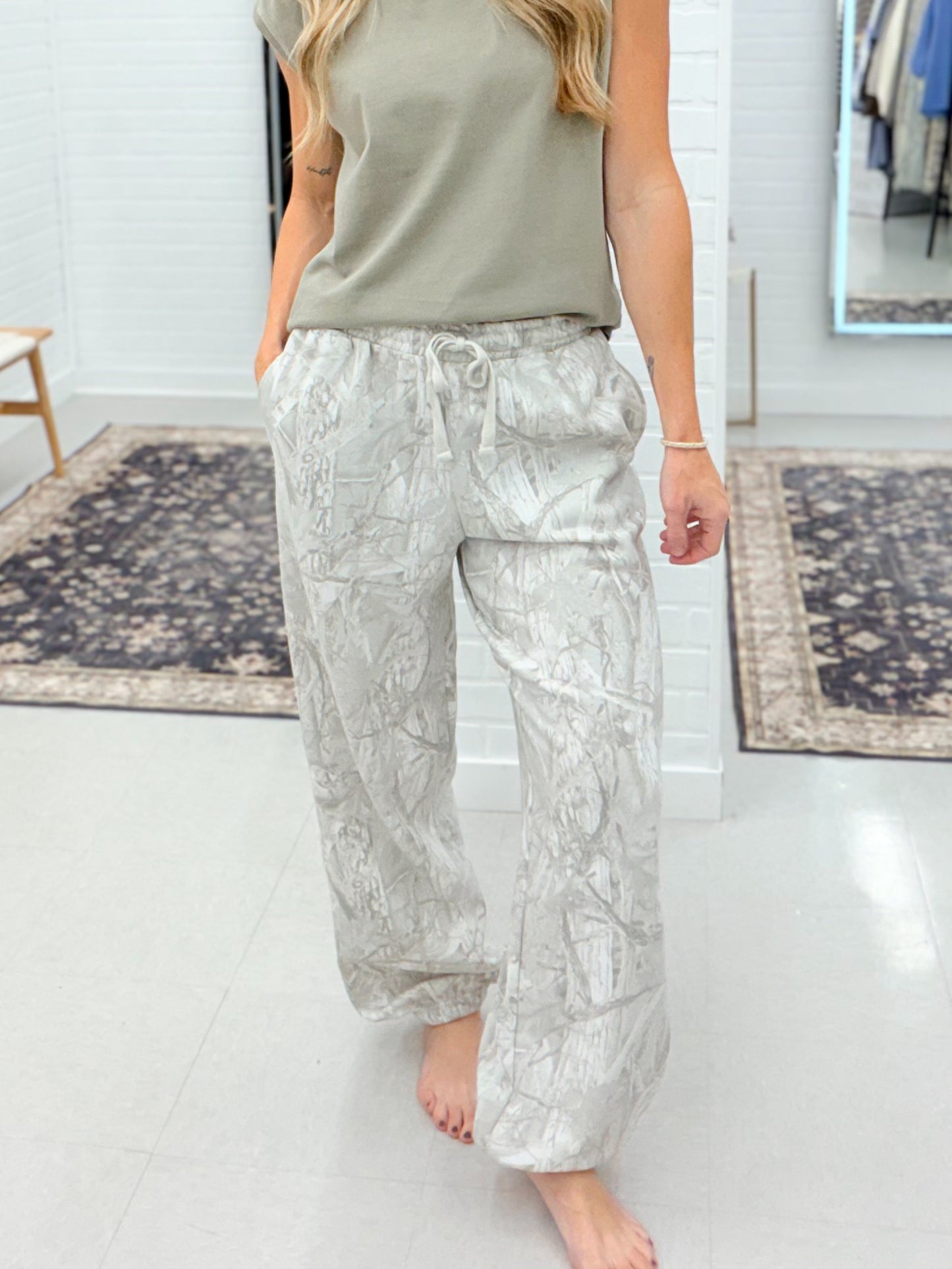 Been There Camouflage Joggers Light Gray