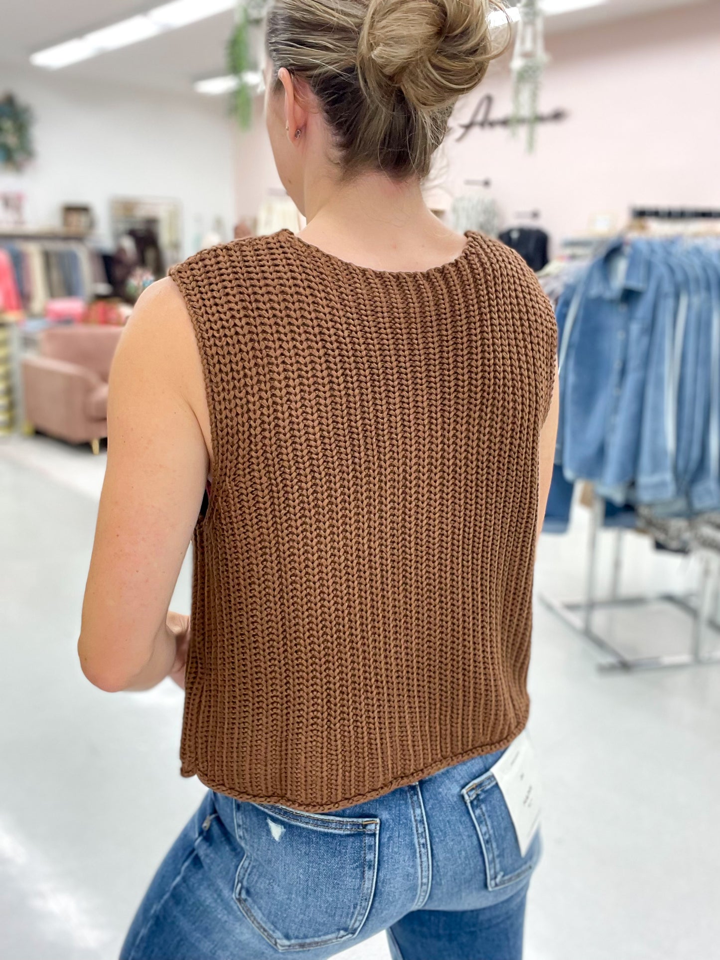 Her Moment Chunky Sweater Vest Cocoa