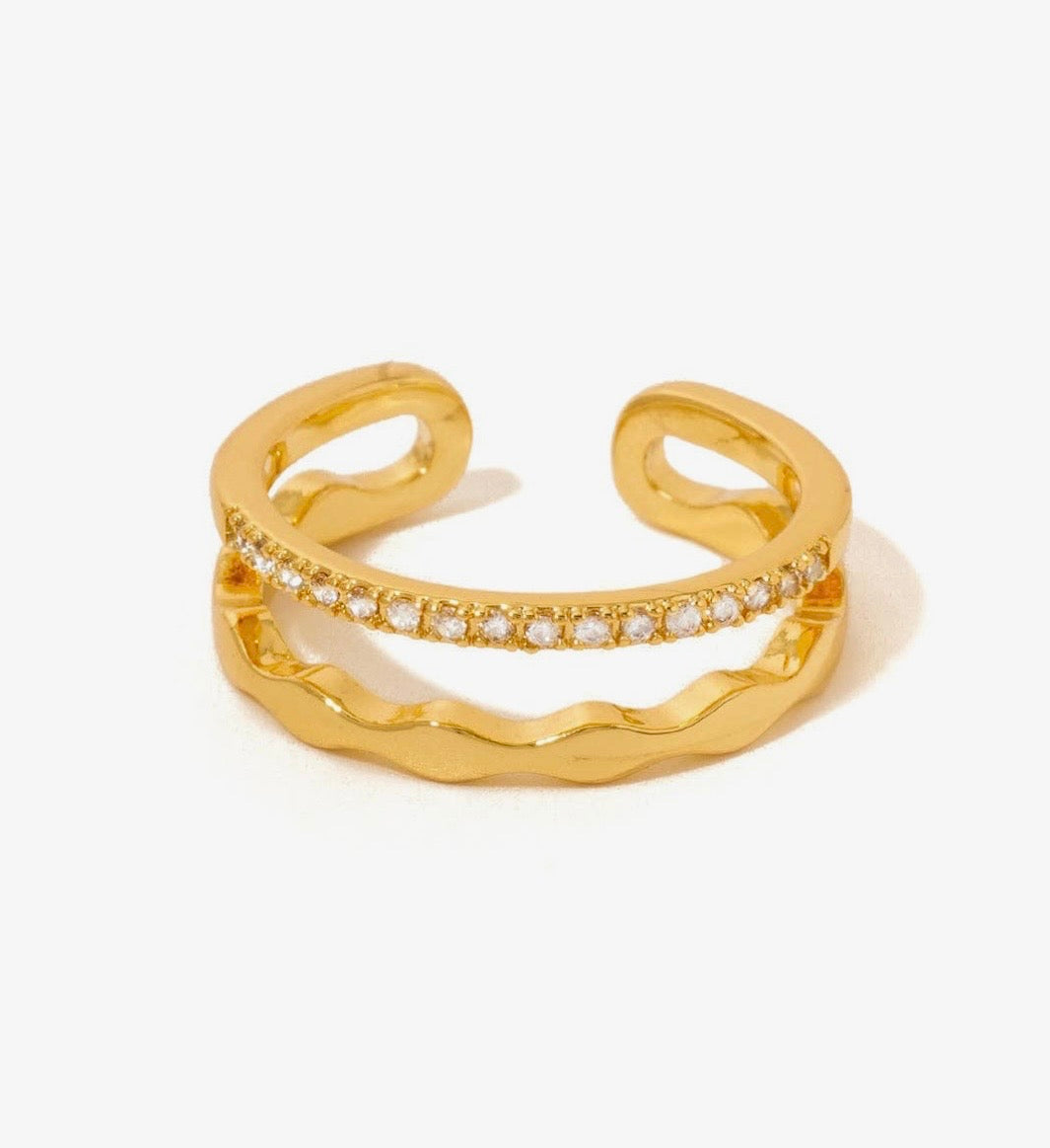 Boho Glam Ring Adjustable Gold