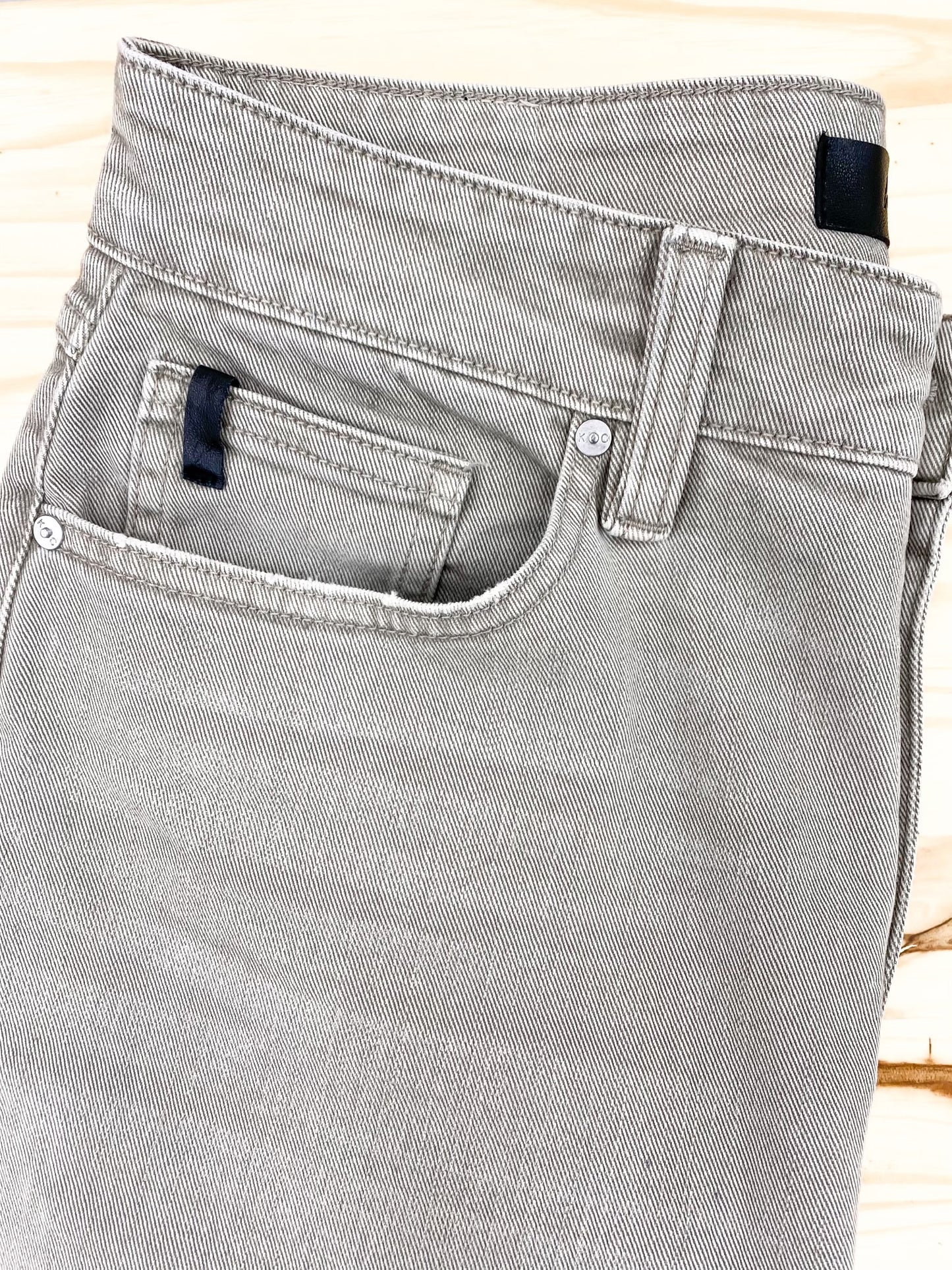 Men's Slim Straight Jeans Light Grey Stone Wash
