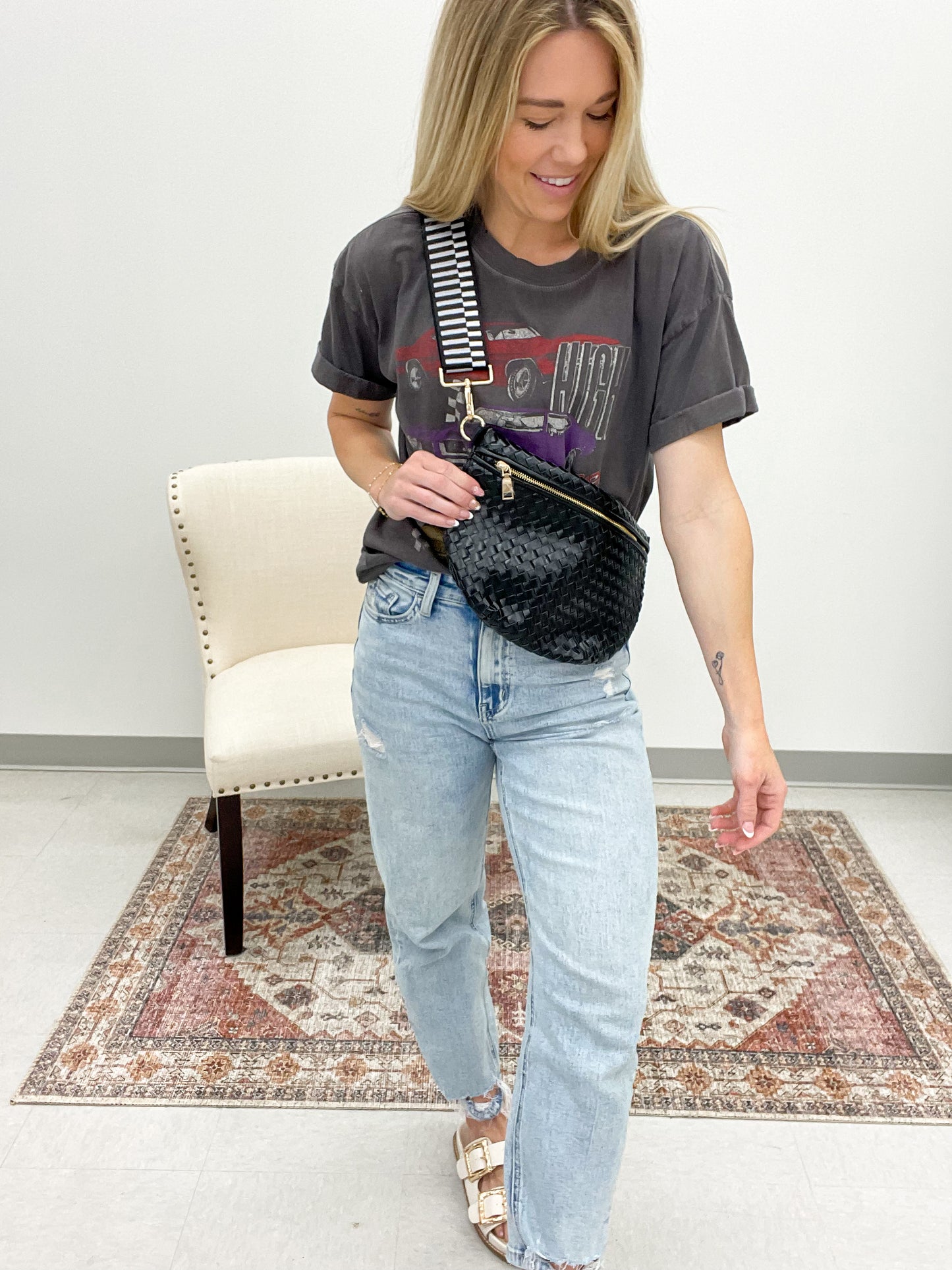 The Westlyn Woven Bum Bag Black