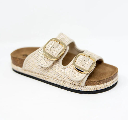 Outwoods Joan Buckle Sandals Natural