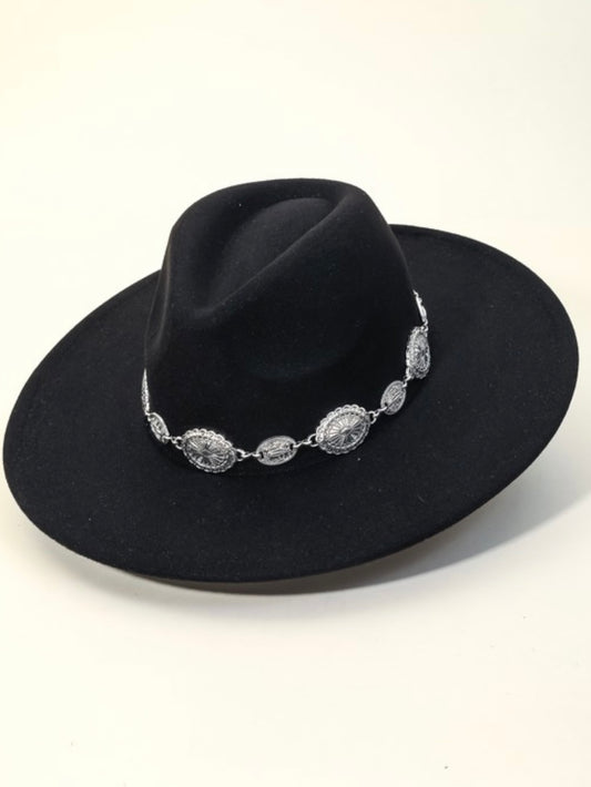 The Ariana Concho Chain Wide Brim Hat