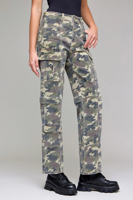 Hidden Tracey High Rise Straight Camouflage Denim
