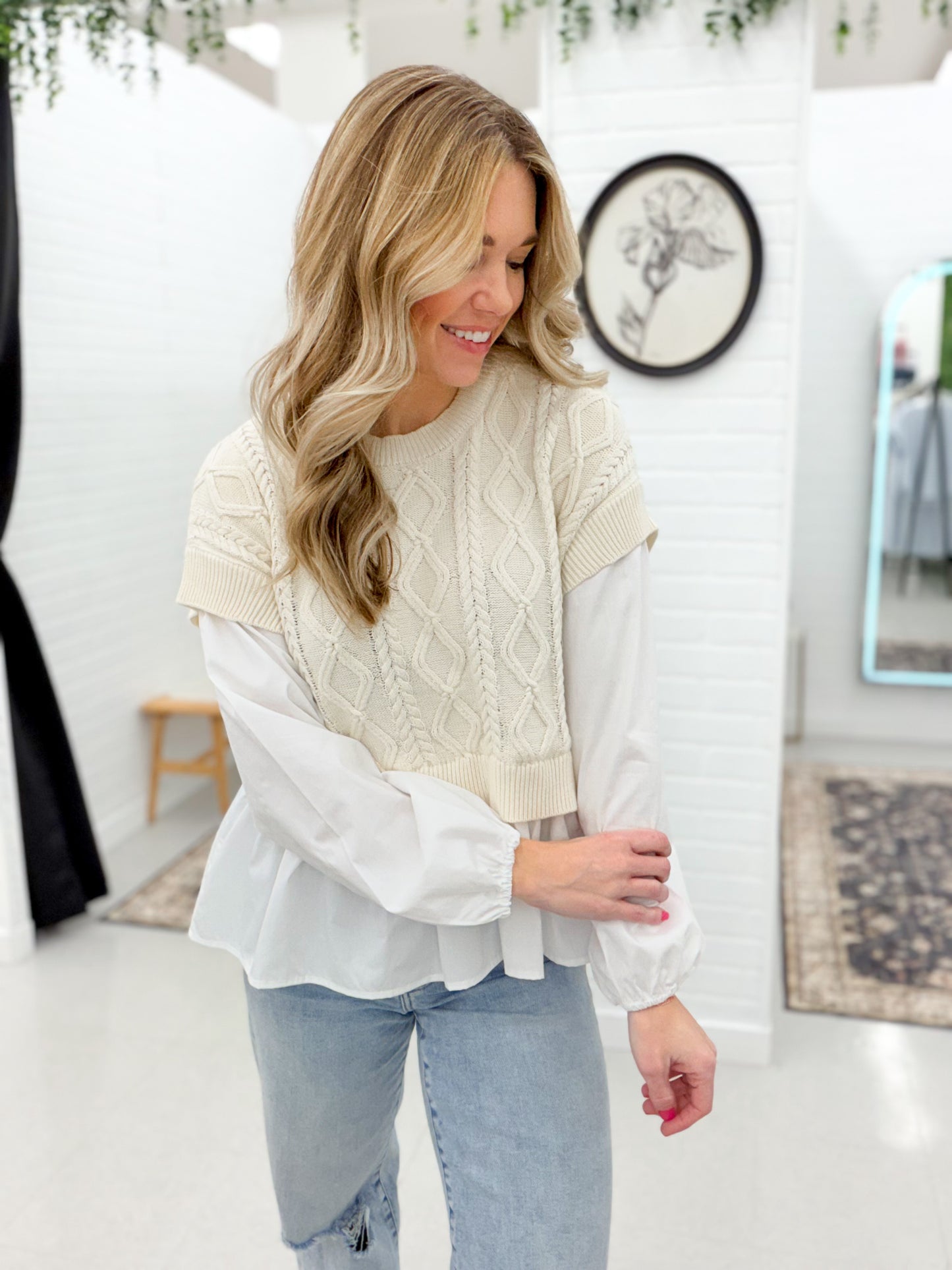 Jenette Vest Twofer Top Natural