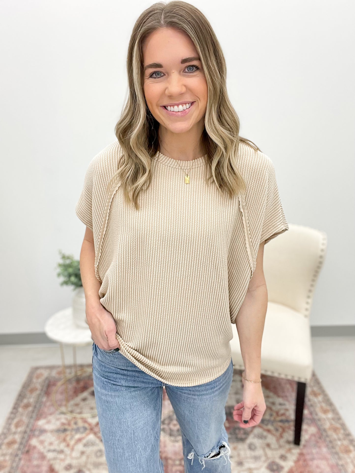 Spring Fever Ribbed Tunic Top Extended