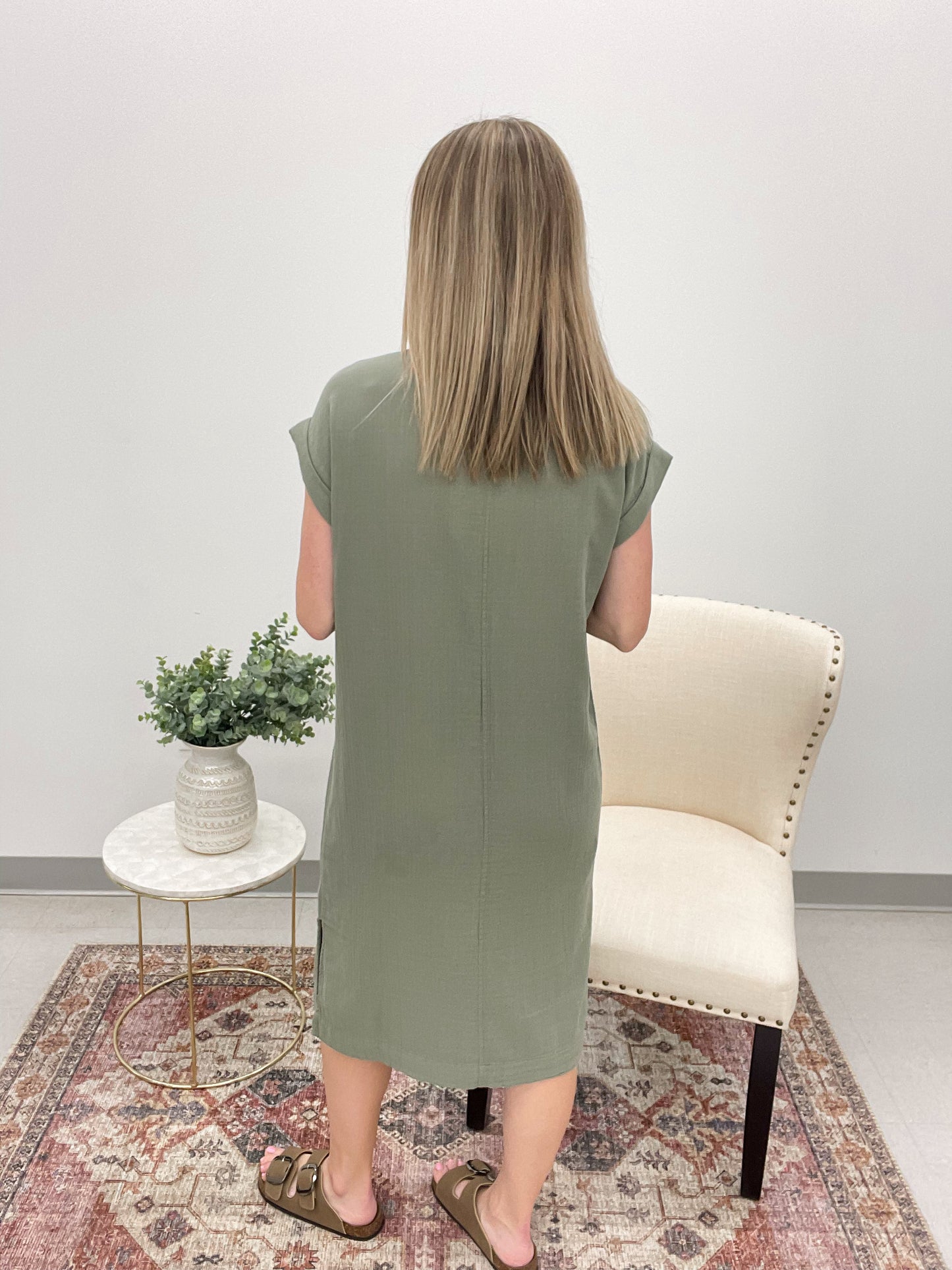 The Laira Dress Olive