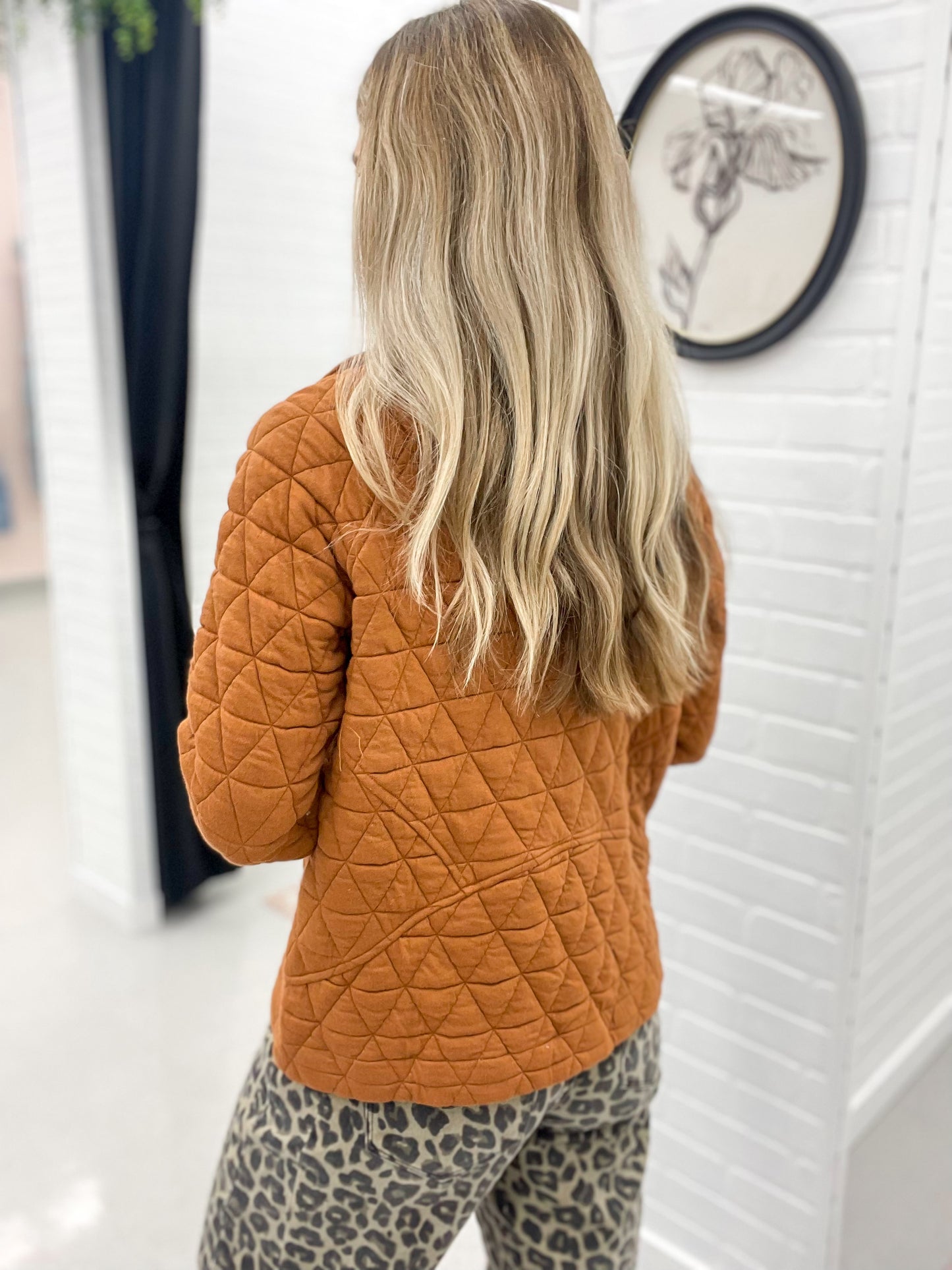My Hometown Quilted Half Zip Pullover Copper