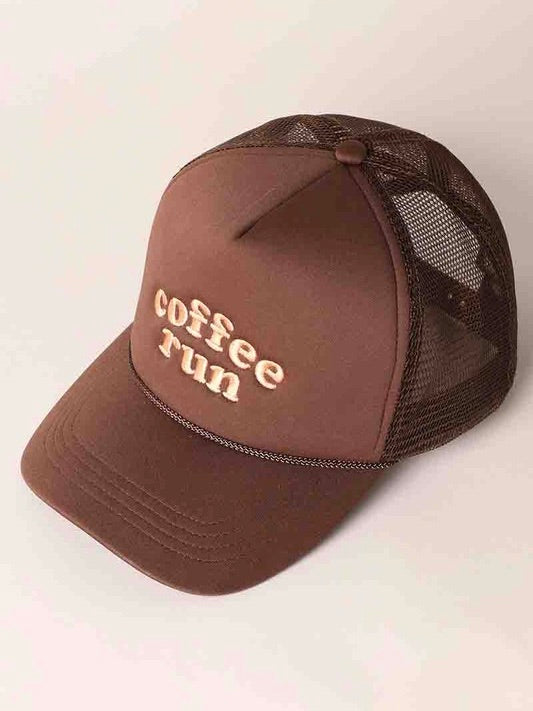 Coffee Run Trucker Hat Brown