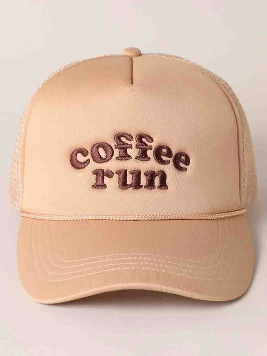 Coffee Run Trucker Hat Latte