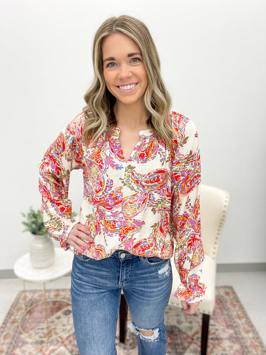 Tulum Nights Floral Blouse