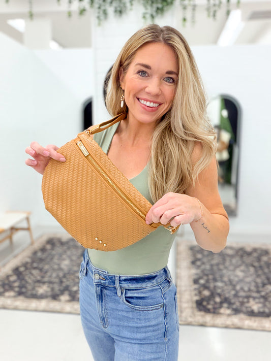 The Westlyn Diagonal Woven Bag Brown