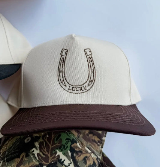 Lucky Horseshoe Hat Brown/Cream