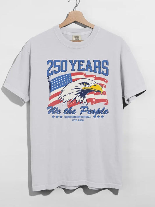 250 Years Patriotic Graphic Tee White