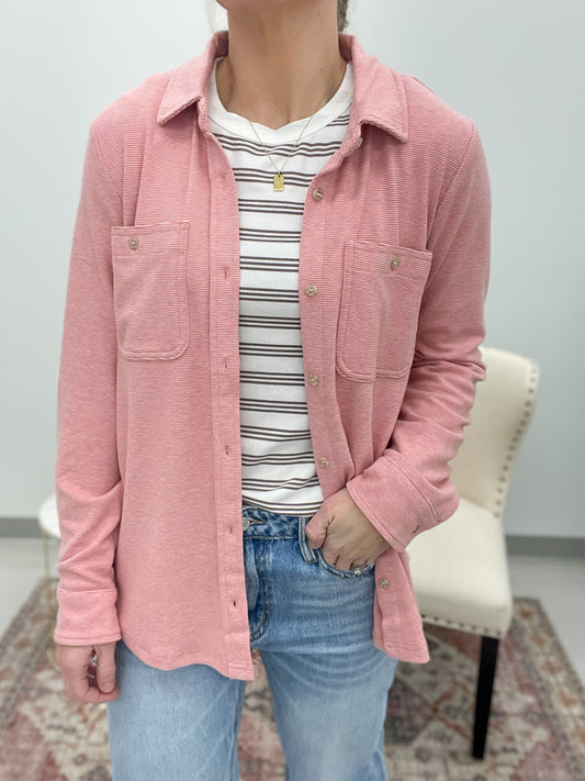 The Lewis Shirt Jacket Rose Pink