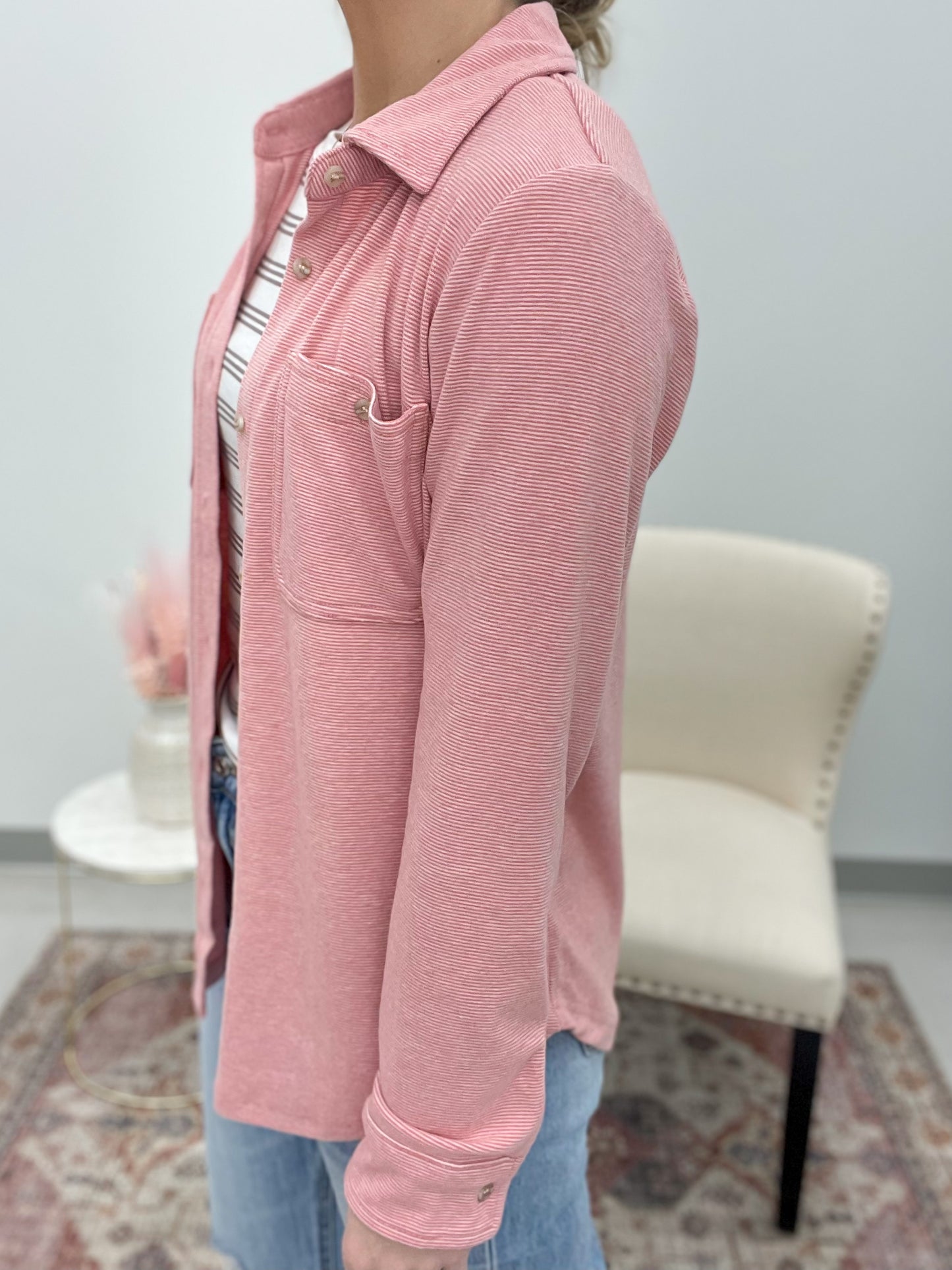 The Lewis Shirt Jacket Rose Pink