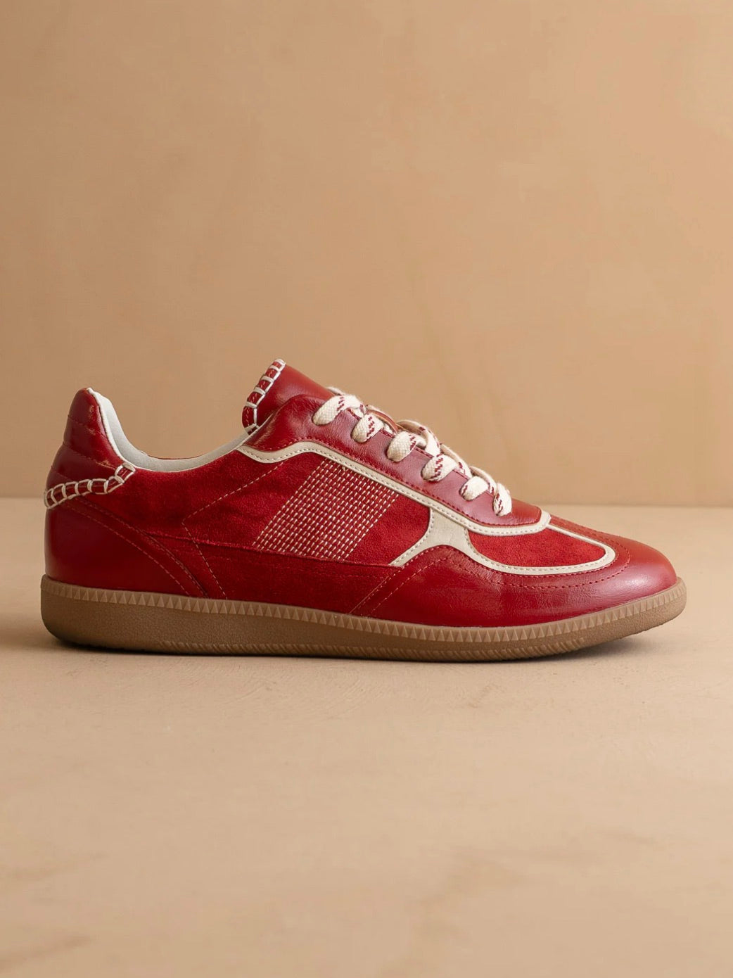The Dalia Cherry Lace Up Sneakers