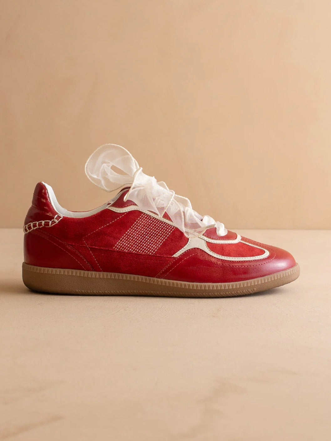 The Dalia Cherry Lace Up Sneakers