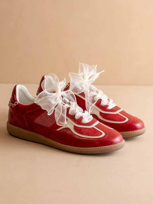 The Dalia Cherry Lace Up Sneakers