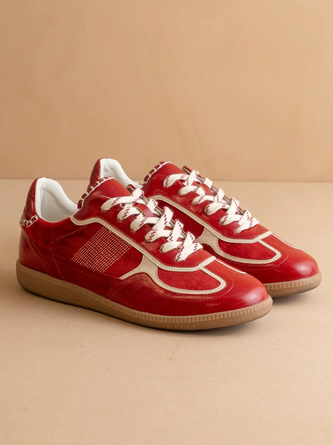 The Dalia Cherry Lace Up Sneakers