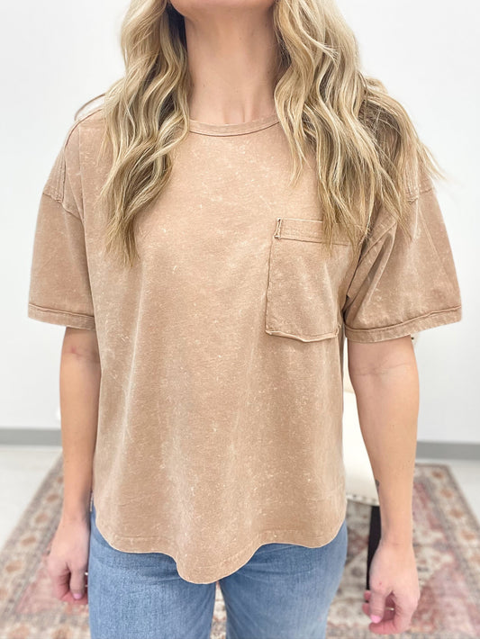 Every Day Style Mineral Wash Top Taupe