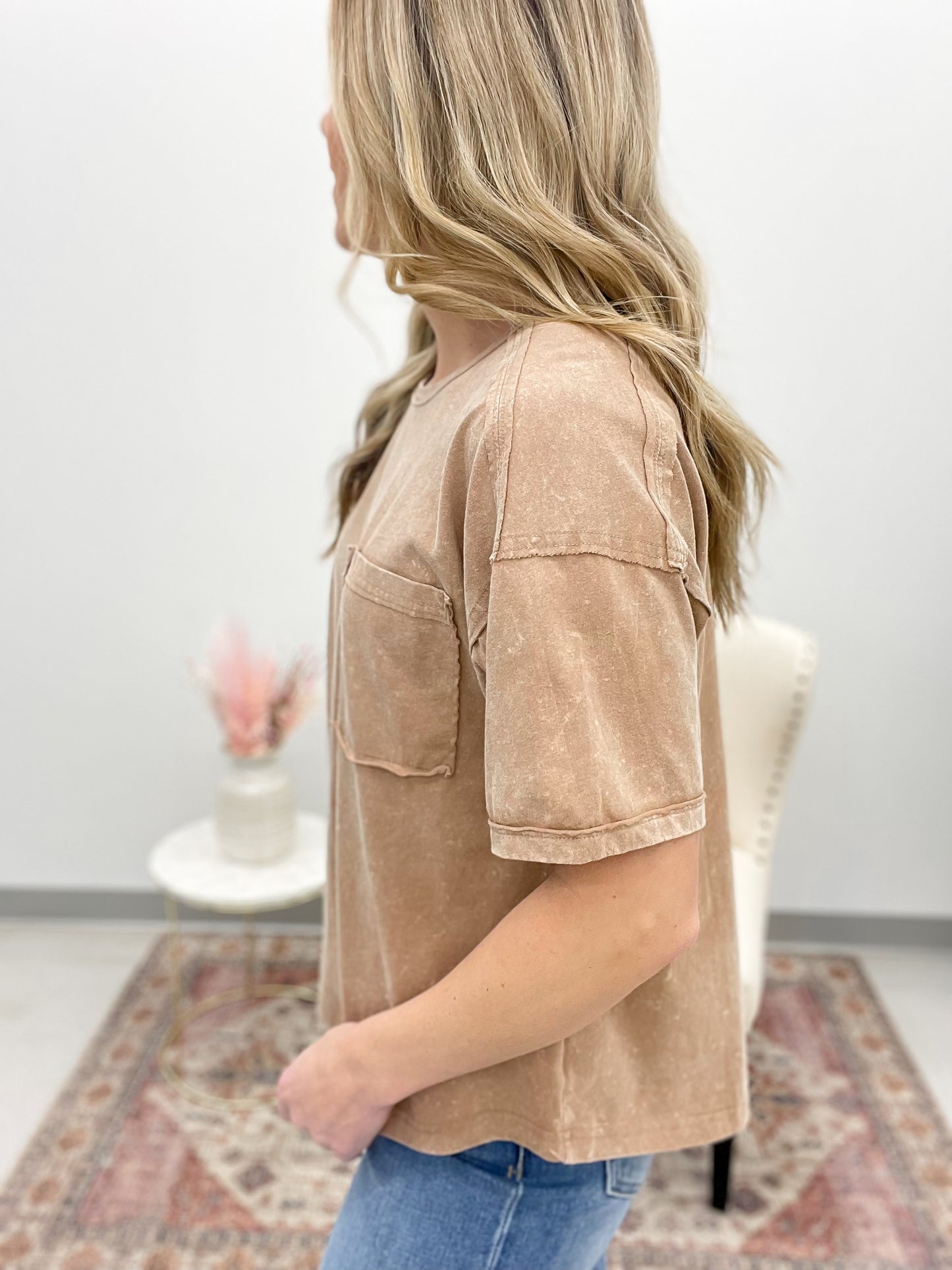 Every Day Style Mineral Wash Top Taupe