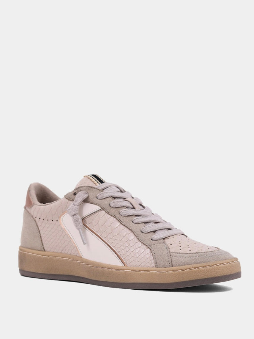 The Salma Beige Snake Sneakers