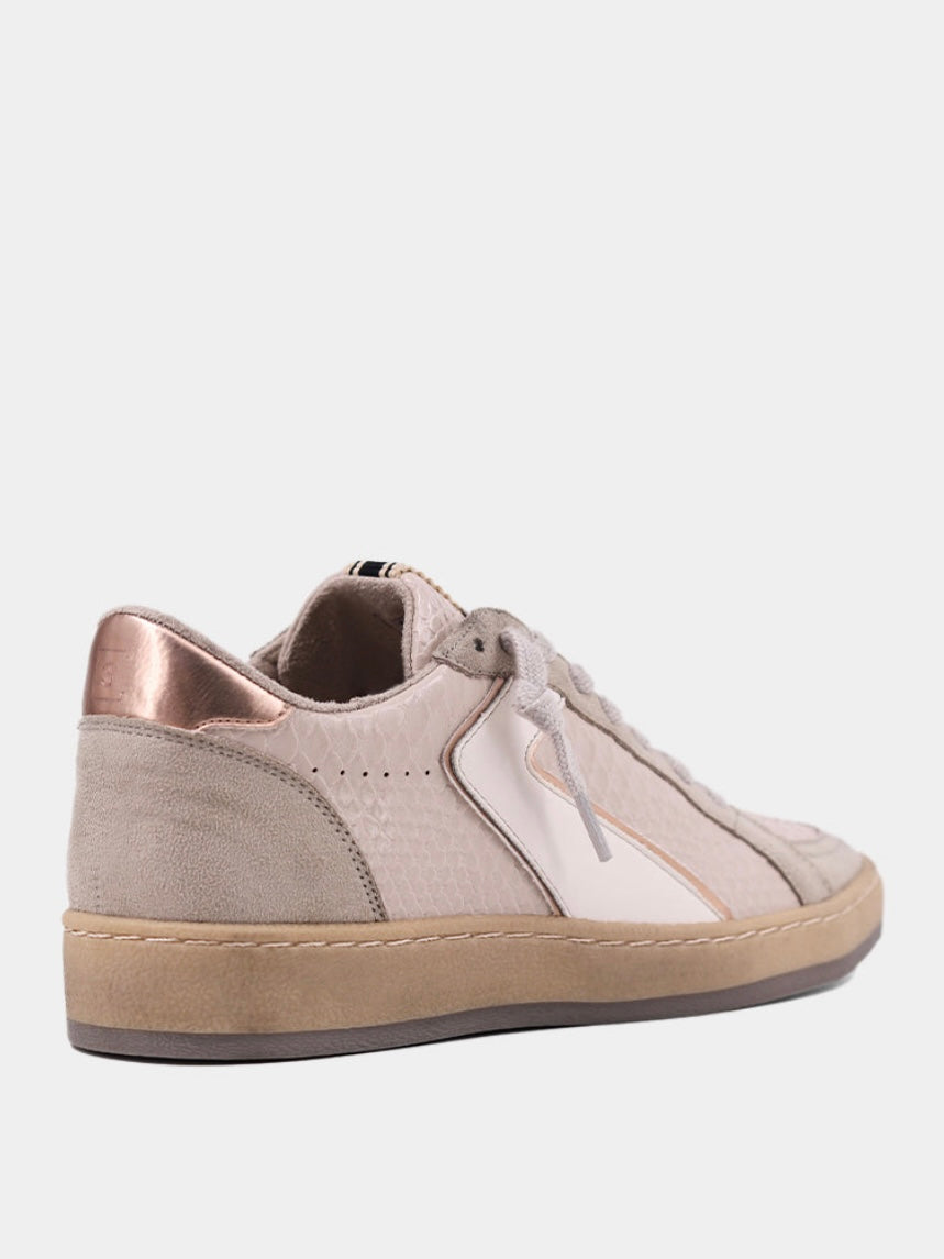 The Salma Beige Snake Sneakers